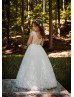 Cap Sleeves Ivory Lace Tulle Floor Length Flower Girl Dress Holiday Dress